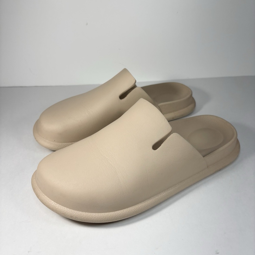 Men Slip On Molded slippers Sliders Beige Size 9